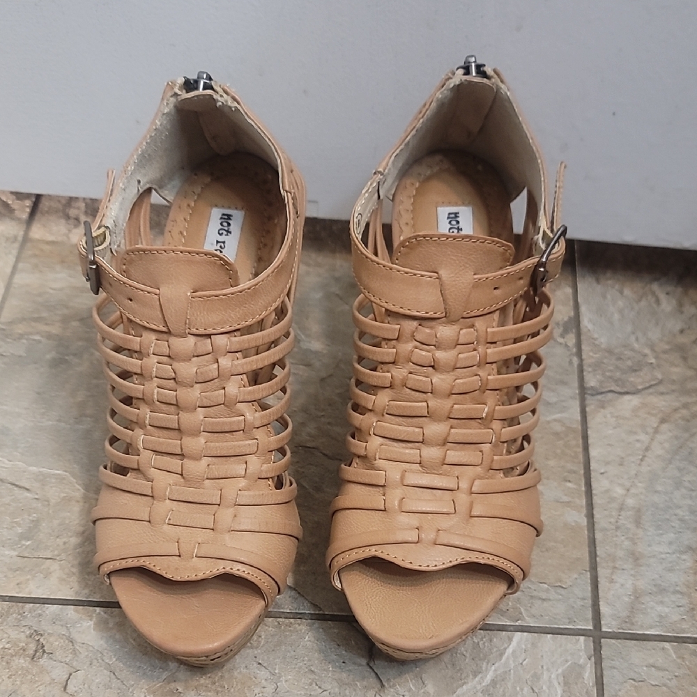 Not Rated Tan Woven Wedges